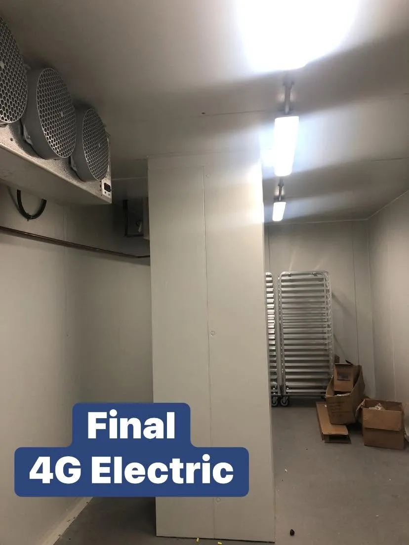 Commercial walk-in cooler lighting installed by 4G Electric