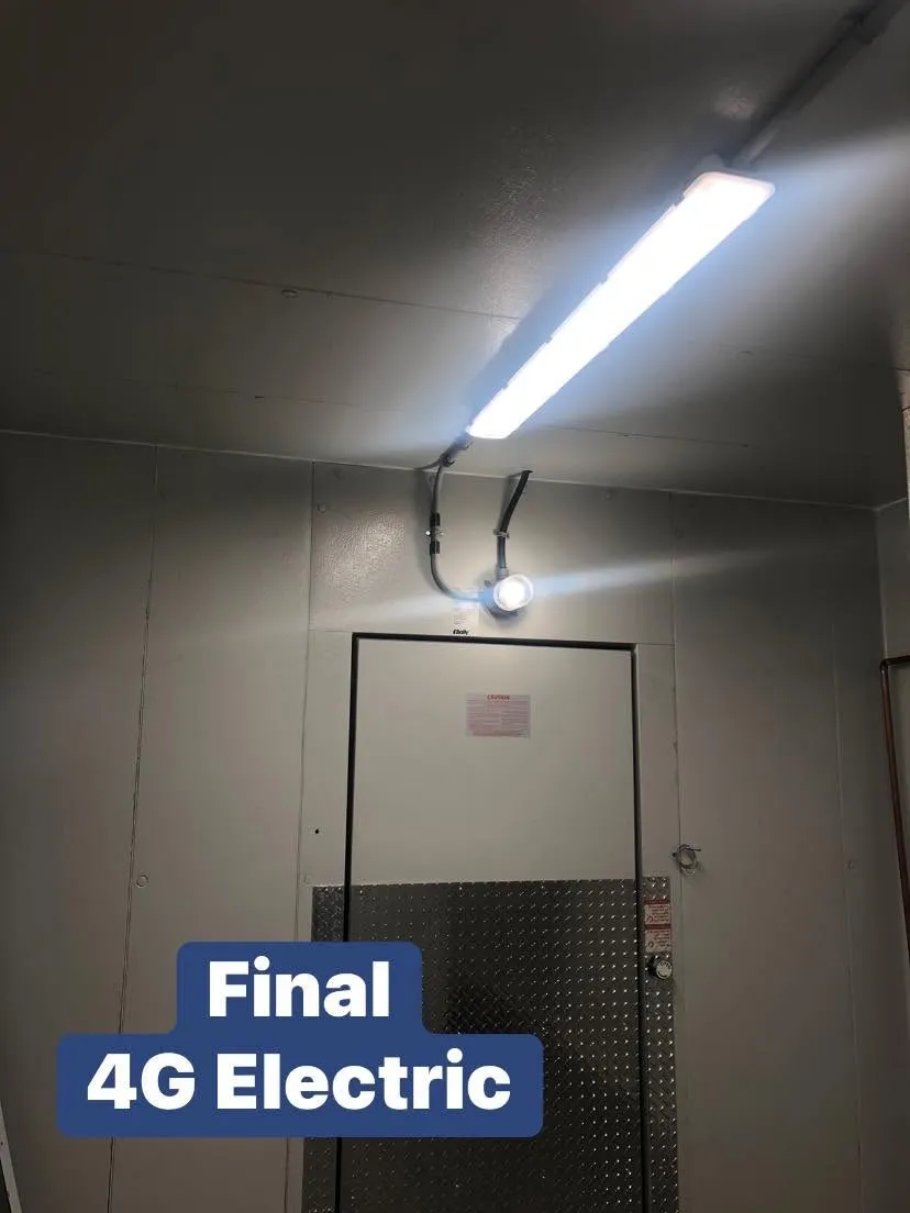 LED fixture and door light in commercial cold room by 4G Electric